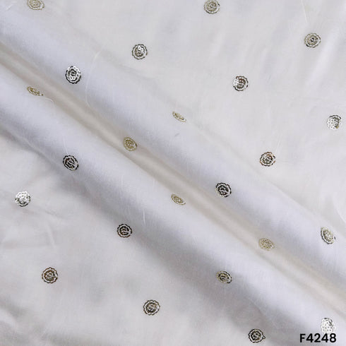Dyeable Thread Sequins Cotton Silk Fabric- F4248